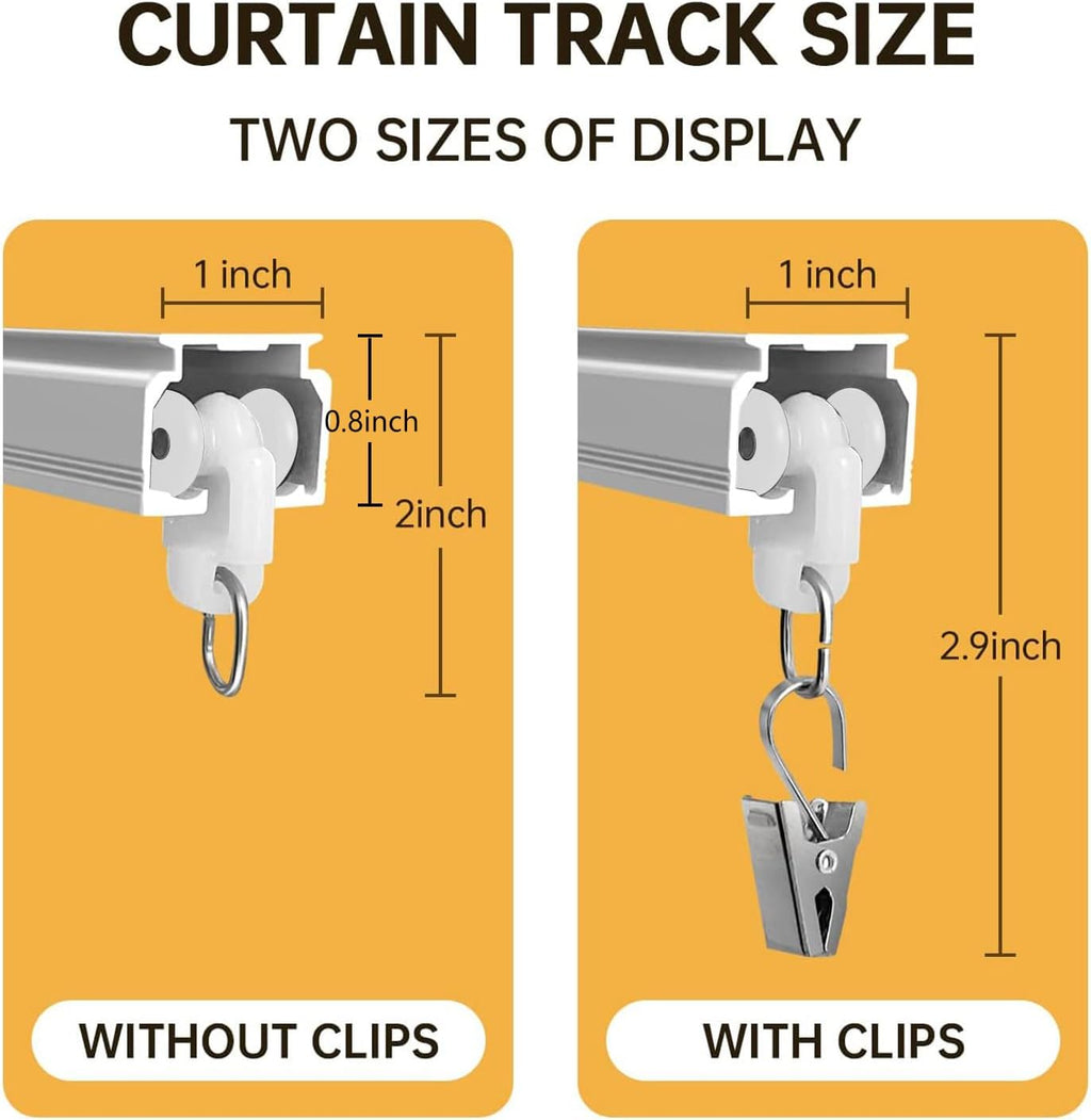 Curtain Tracks Ceiling Wall Mounted Heavy-Duty Curtains Rails Room Divider Track for Living Bedroom Shower White 3ft To 6ft
