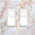 Decorative Outlet Covers Pink Jade Marble Granite 2 Gang Double Gfci Rocker Electrical Wall Panels Light Switch Cover Plate For Bathroom Kitchen Decor