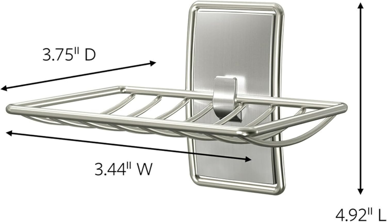 Command Soap Dish for Shower, Damage-Free Hanging, No Tools Soap Holder for Holiday Guests, 1 Satin Nickel Dish and 2 Water-Resistant Strips