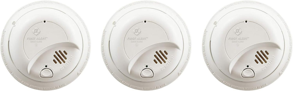 First Alert 9120B Smoke Detector, Hardwired Alarm with Battery Backup, 3-Pack