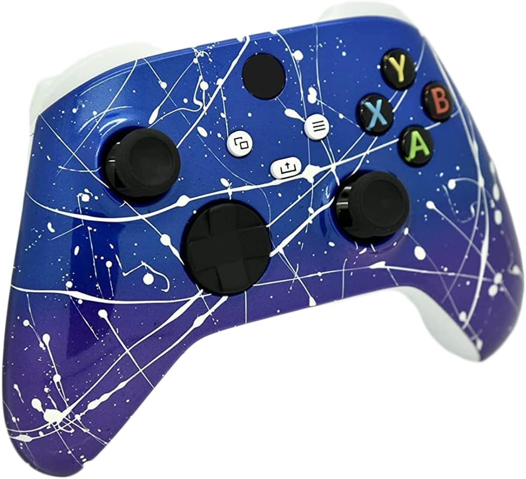 Hand Airbrushed Fade Custom Controller Compatible with Series X/S & One (Series X/S Blue & Purple White Drip)