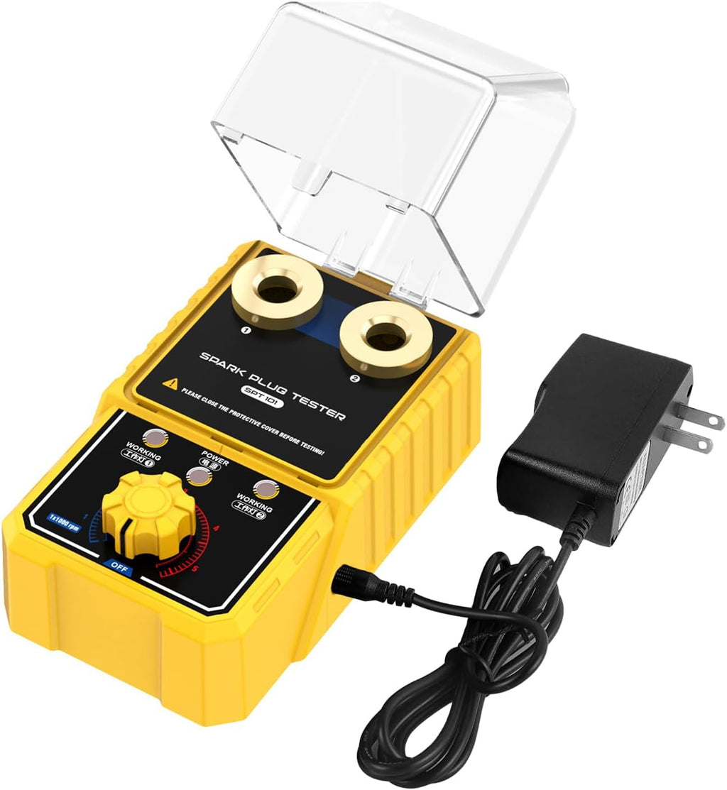 Spark Tester Automotive, Car Spark Plug Tester with Auto Adjustable Double Hole Detector Ignition Plug Analyzer, Automotive Engine Ignition Plug Analyzer 110V for 12V Vehicles