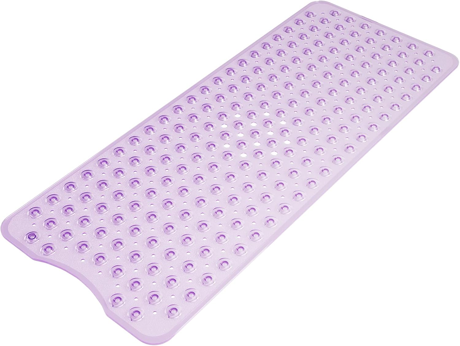 AmazerBath Shower Mat Non Slip 40 x 16 Inches, Shower Stall Mats with Suction Cups and Drain Holes, Non Slip Bath Mat for Tub for Elderly & Kids, Clear Purple