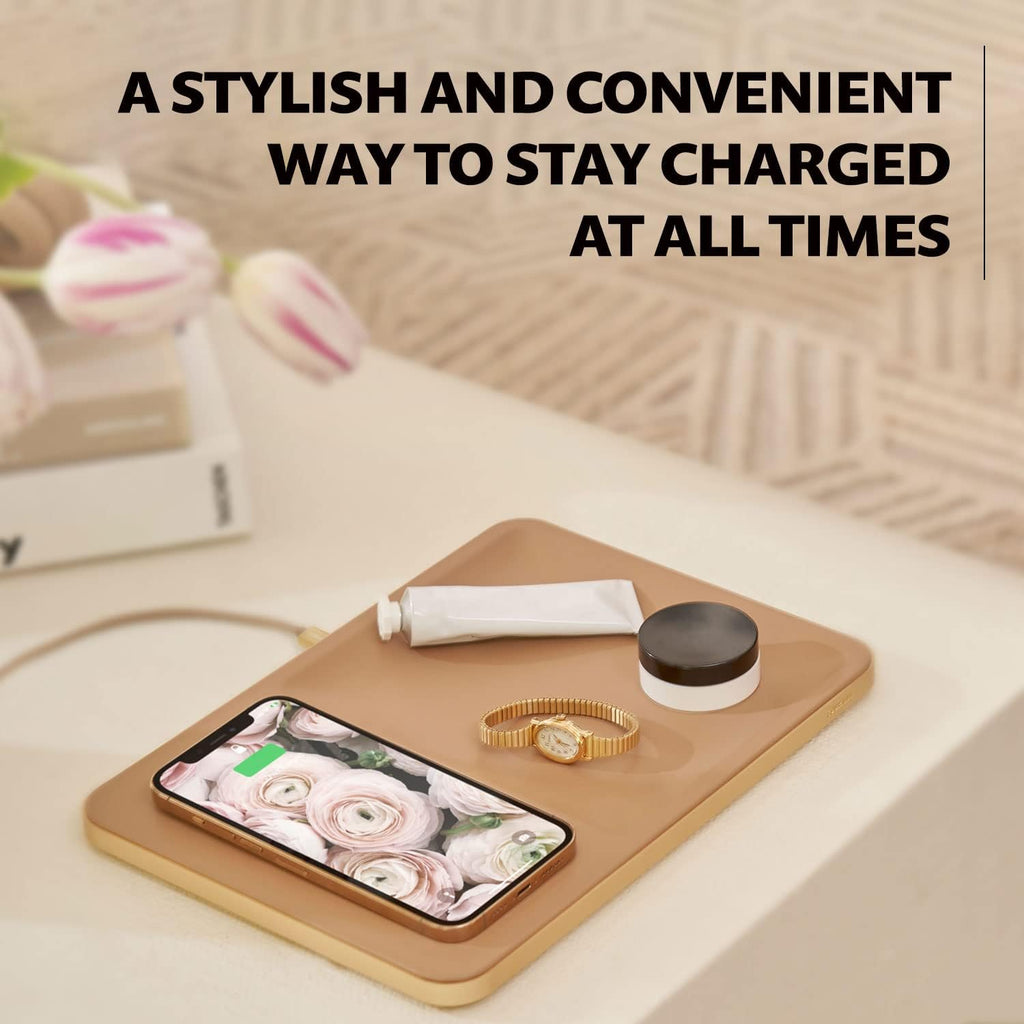Courant Catch:3 Classics - Italian Leather Wireless Charging Station and Valet Tray (Black) - Compatible with iPhone 16, 15, 14, 13, 12, 11, Galaxy S24, S23, S22, S21, S20, Note, AirPods, AirPods Pro