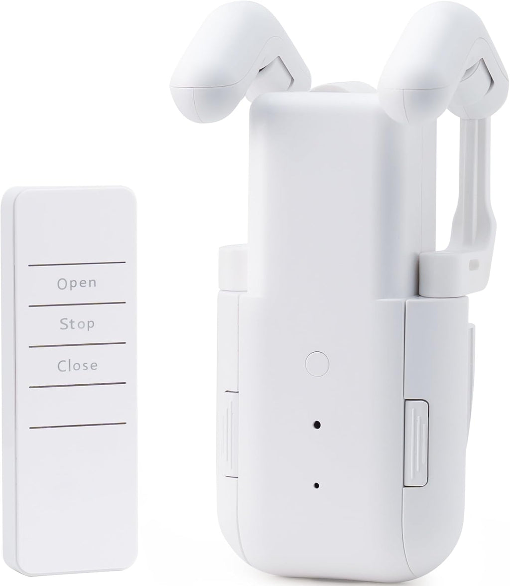 Automatic Curtain Opener Electric: Smart Remote Control Closer｜Long-Lasting Battery/Type-C｜No Drill for 8-40mm Roman Rods/T-Tracks & U-Rails｜Quiet Motor Robot for Bedroom/living room
