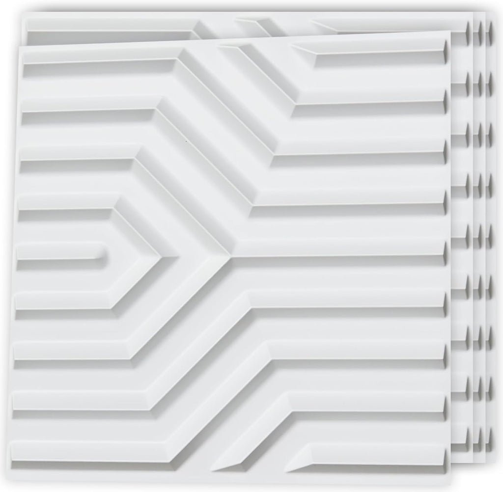 Art3d Decorative 3D Wall Panel, 32 Sq.FT PVC Interior Wall Decor for Living Room, Bedroom, Lobby, Office, Shopping Mall, White