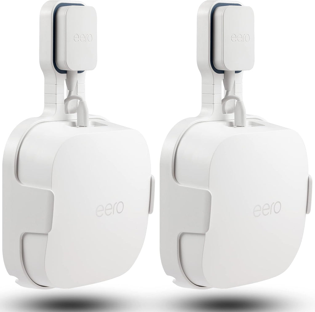 Wall Mount Holder for EERO Pro 6E Mesh WiFi System, Space Saving Outlet Wall Mount Bracket for EERO Pro 6E Router with Cord Management and Easily Moved(2 Pack)