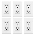 ELEGRP Smart in-Wall Outlet, 2.4GHz Wi-Fi Smart Receptacle Compatible with Alexa and Google Assistant, Tamper Resistant, 2 Individually Controlled Outlets, No Hub Required, UL Listed, White, 6 Pack