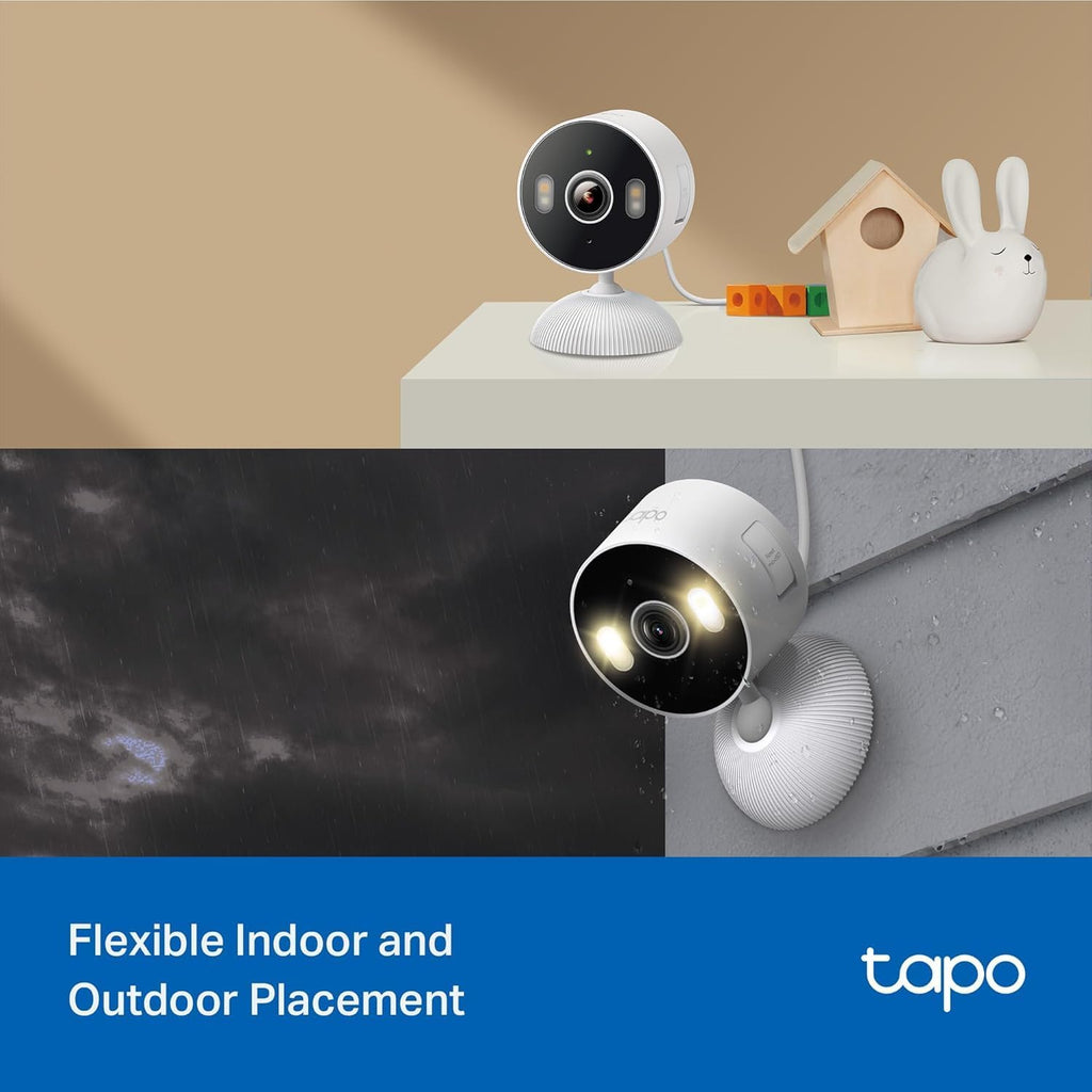 Tapo 2K 3MP Indoor/Outdoor Security Camera - Free Person/Motion/Cry Detection, Color Night Vision, IP65 Weatherproof, SD/Cloud Storage, Works w/Alexa & Google Assistant, HybridCam (2-Pack)