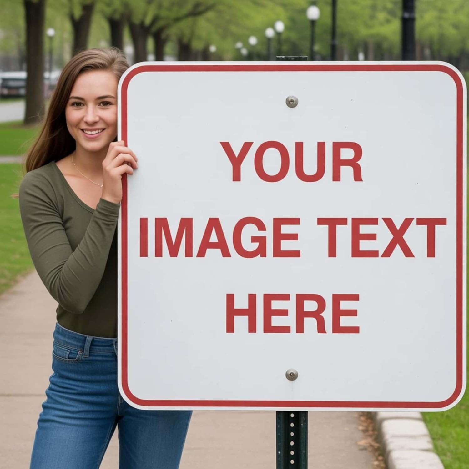 Custom Signs Outdoor Metal, Personalized Metal Sign, 36"x 36" Rust Free Aluminum, Reflective Option, Waterproof, Durable Ink
