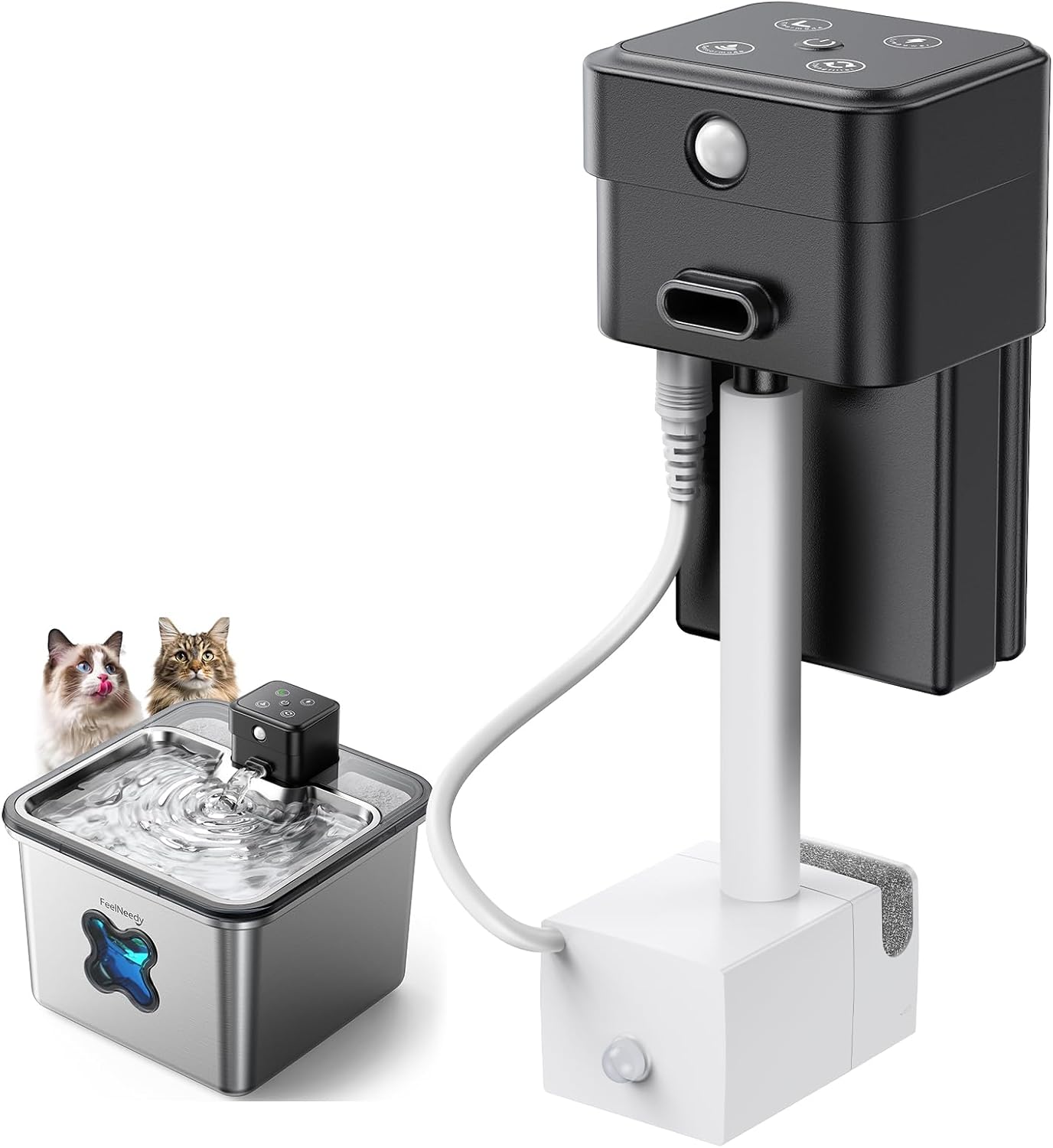 Replacement Controller Water Pump Compatible for Wireless & Battery Operated 3.2L/108oz Cat Water Fountain for [FN-W17S]