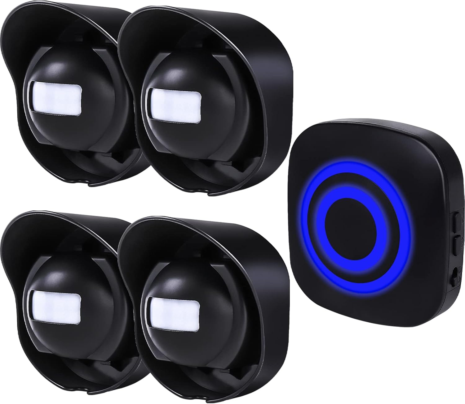 Driveway Alarm-328ft Long Range Wireless Driveway Alarm Weatherproof Outdoor Motion Sensor&Detector Security Alert-Protect Outdoor/Indoor Property-1 Receiver and 4 Sensors-38 Chimes