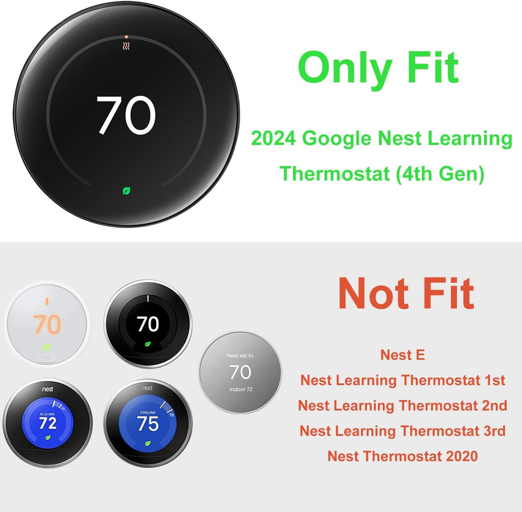 Nest Thermostat Wall Plate Cover Compatible with Google Nest Learning Thermostat (4th Gen), Practical Nest Thermostat Trim Kit, Nest Learning Thermostat 4 Accessory, Snap fit Design, White