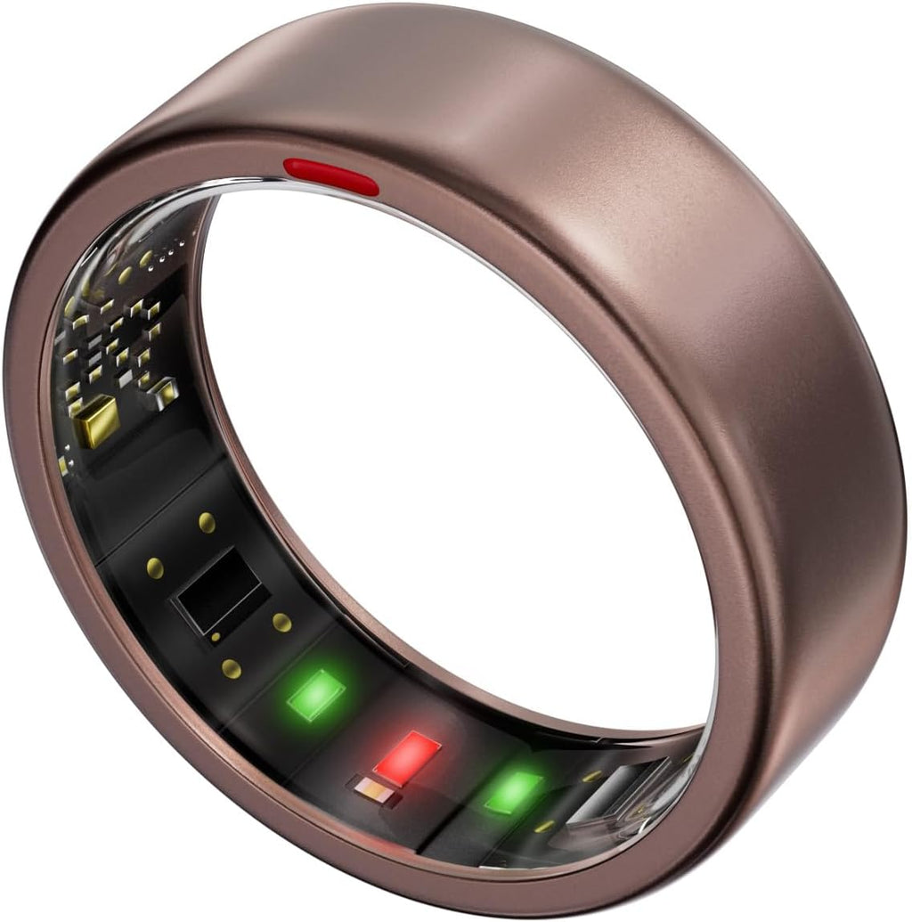 Ring OnePlus - Ultra-Thin Titanium Smart Ring - 7 Days Battery Life - Fitness/SPO₂/Stress/HR/Sleep Skin Temperature Tracker - No App Fee - iOS&Android Compatible (Rosegold,8)