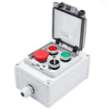IP67 Button Switch Outdoor Waterproof Box 4 Push Button Red Green Self-Resetting Emergency Stop Button Rotary Button with Protective Cover(AC/DC 6A-110V/3A-240V/2.5A-380V)