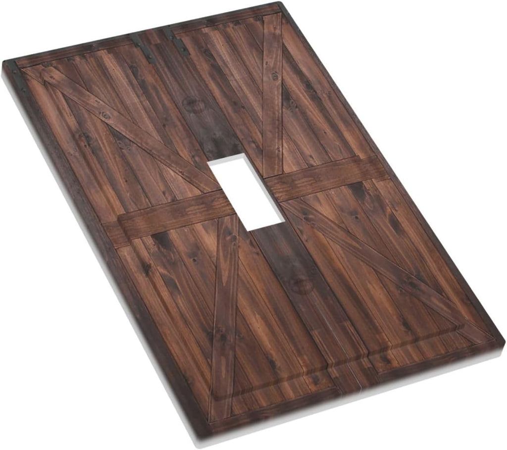 Decorative Light Switch Cover Plate Vintage Brown Farmhouse Barn Door 1 Gang Single Toggle Wall Plates for Electrical Outlets Outlet Covers Switch Plate Covers Faceplate for Bedroom Home Decor
