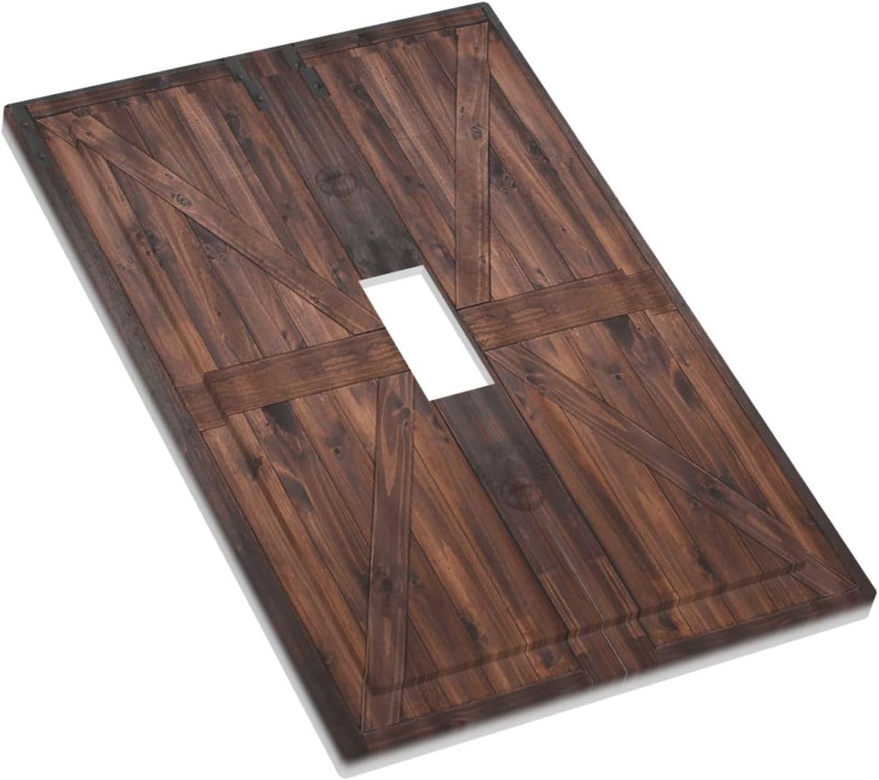 Decorative Light Switch Cover Plate Vintage Brown Farmhouse Barn Door 1 Gang Single Toggle Wall Plates for Electrical Outlets Outlet Covers Switch Plate Covers Faceplate for Bedroom Home Decor