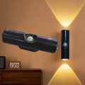 Rechargeable Smart LED Motion Sensor Ambient Light, Punch-Free Color Changing Motion Sensor Light for Stairs, Wardrobe, Cabinet (1Pc,Black, 3 Colors)