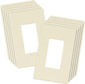 LIDER Matte Finish Decorator Switch Cover, Screwless Wall Plate, Mid-Size 1-Gang 4.88" x 3.11", Unbreakable Polycarbonate Thermoplastic, UL Listed, LSWP-31M-LA10P, Light Almond, 10 pack