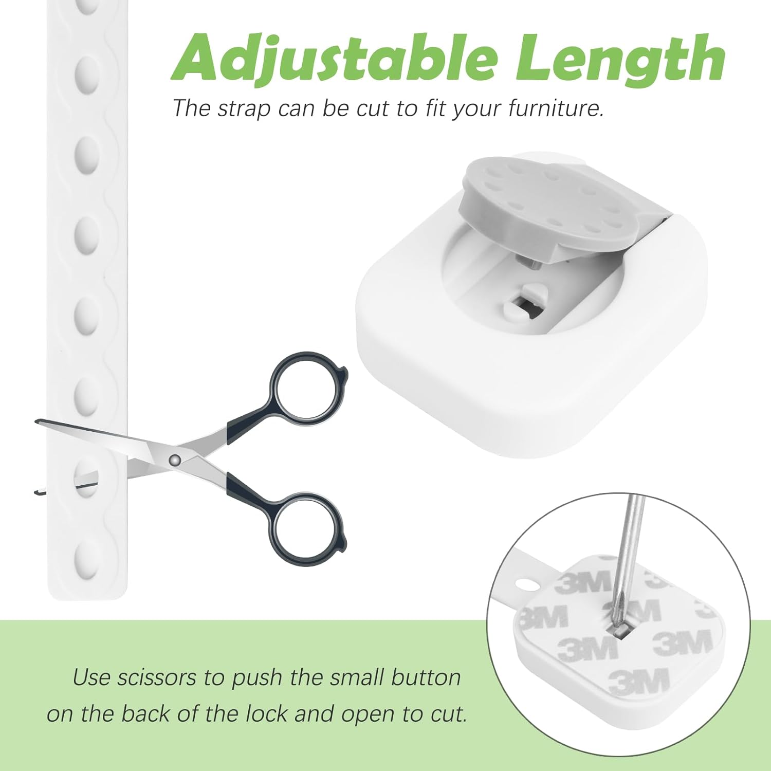 Songaa Child Safety Cabinets Strap Locks 4 Pack - Adjustable Baby Proofing Cabinet Latches for Drawers, Oven, Dishwasher, Fridge, Toilet Seat, Trash Can, with 3M Adhesive Pads - Gray