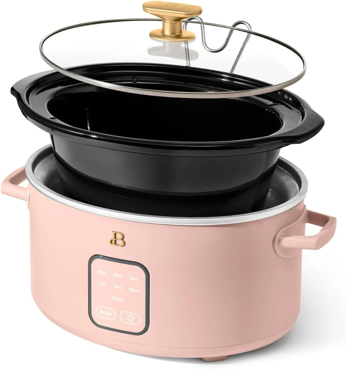 Beautiful 4-Qt Digital Slow Cooker with Smart Touch Screen, Removable Pot, Timer Presets, Ideal for Small Families