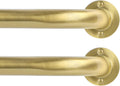 Gold Wrap Around Curtain Rods 2Pack:Blackout Heavy duty Adjustable Window Curtain Rod for Bedroom,Industrial Darkening Curved French Metal Single Drapery Rods Easy Install,Brushed Gold 28-48"