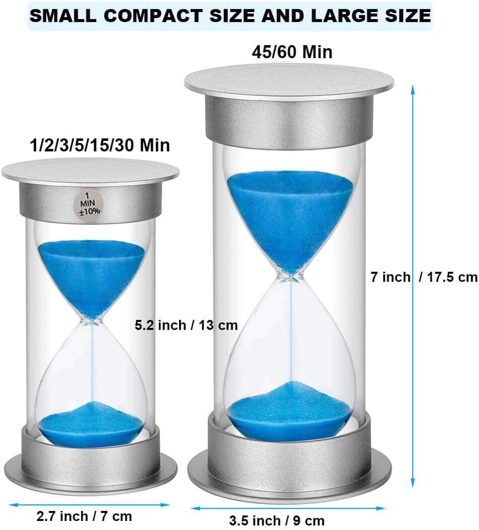 Sand Timer 2 Minute Hourglass, Plastic Sand Clock 2 Minutes, Large Sand Watch 2 Minutes, Hour Glass Sandglass Timer for Kids, Games, Classroom, Decoration, Toothbrush Timer (2 Min, Blue Sand)