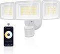 Onforu 100W Smart LED Security Lights Motion Sensor Outdoor 9000LM, 2500K-6500K, WiFi Alexa Flood Light APP Control, Motion Detector with Adjustable 3 Head, IP65 Wall Light for Yard (White)