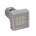 LED Voltage Display Panel Mount Volt Amp Meter, AD101-22VAMS 22mm Square Voltmeter and Ammeter, AC50-500V Voltage and 0-100A Current Meter, Grey (1 Pack)