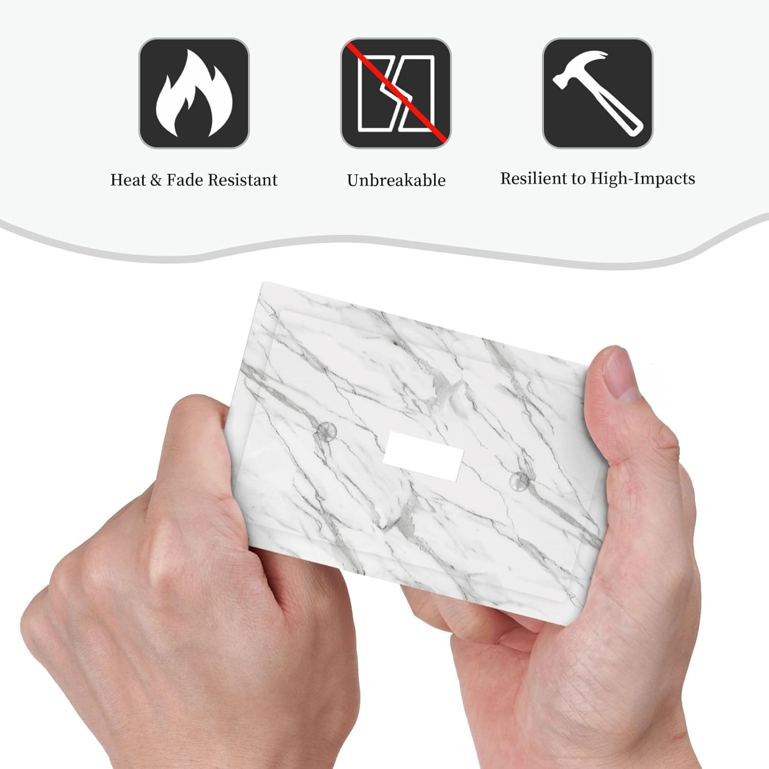 Decorative Light Switch Cover Plate Modern Grey Marble Texture 1 Gang Single Toggle Wall Plates for Electrical Outlet Covers Switch Plate Covers Faceplate for Bedroom Kitchen Decor