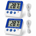 Fridge Freezer Thermometer Max/Min Memory High & Low Temperature Alarms Settings with LED Indicator Digital Refrigeration Thermometer with Magnetic,Stander 2 Pack