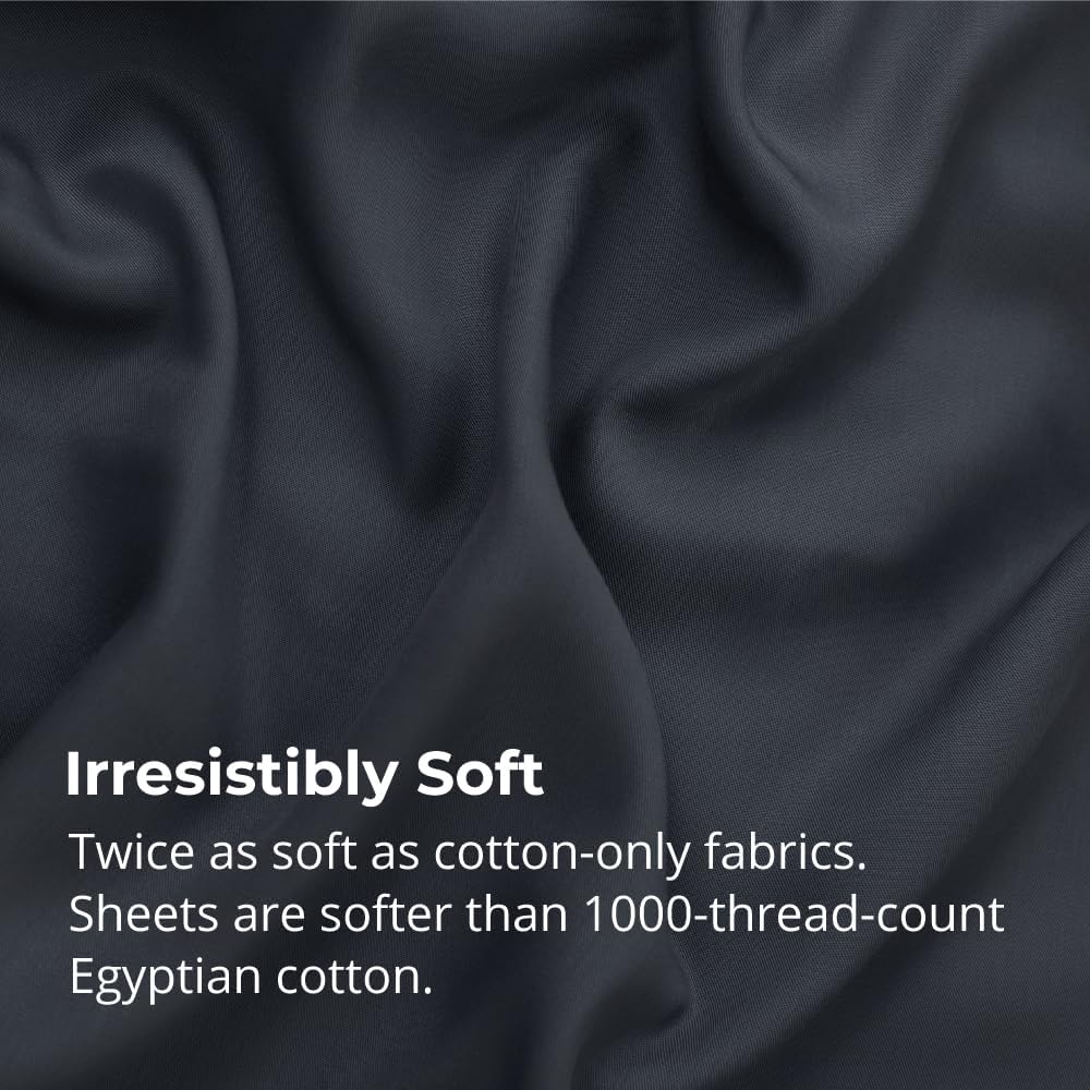 Cariloha Aloha Soft 4-Piece Sheet Set | Cape Blue | Split King | Made from 100% Viscose derived from Bamboo | Introductory Sheet Line