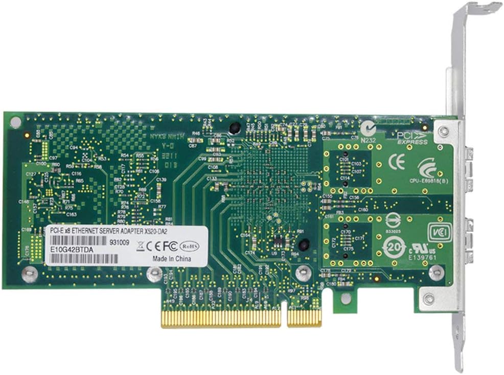 with Intel 82599 Chipset X520-DA2 10G PCI-E X8 Ethernet Server Adapter NIC with 2 SFP+ LR Module