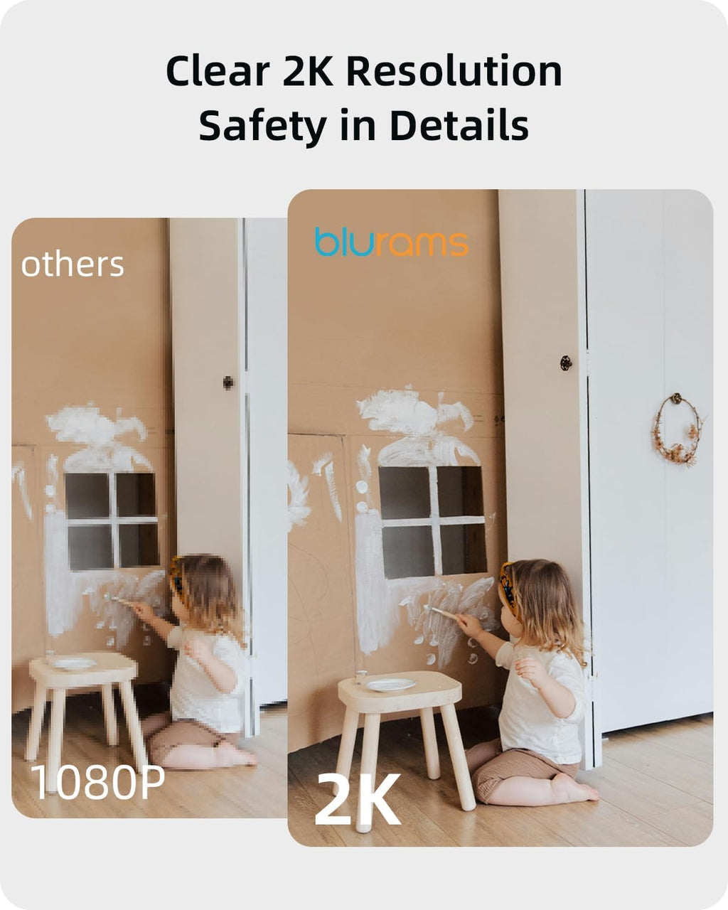 Security Camera 2K, blurams Baby Monitor Dog Camera 360-degree for Home Security w/Smart Motion Tracking, Phone App, IR Night Vision, Siren, Works with Alexa & Google Assistant & IFTTT, 2-Way Audio