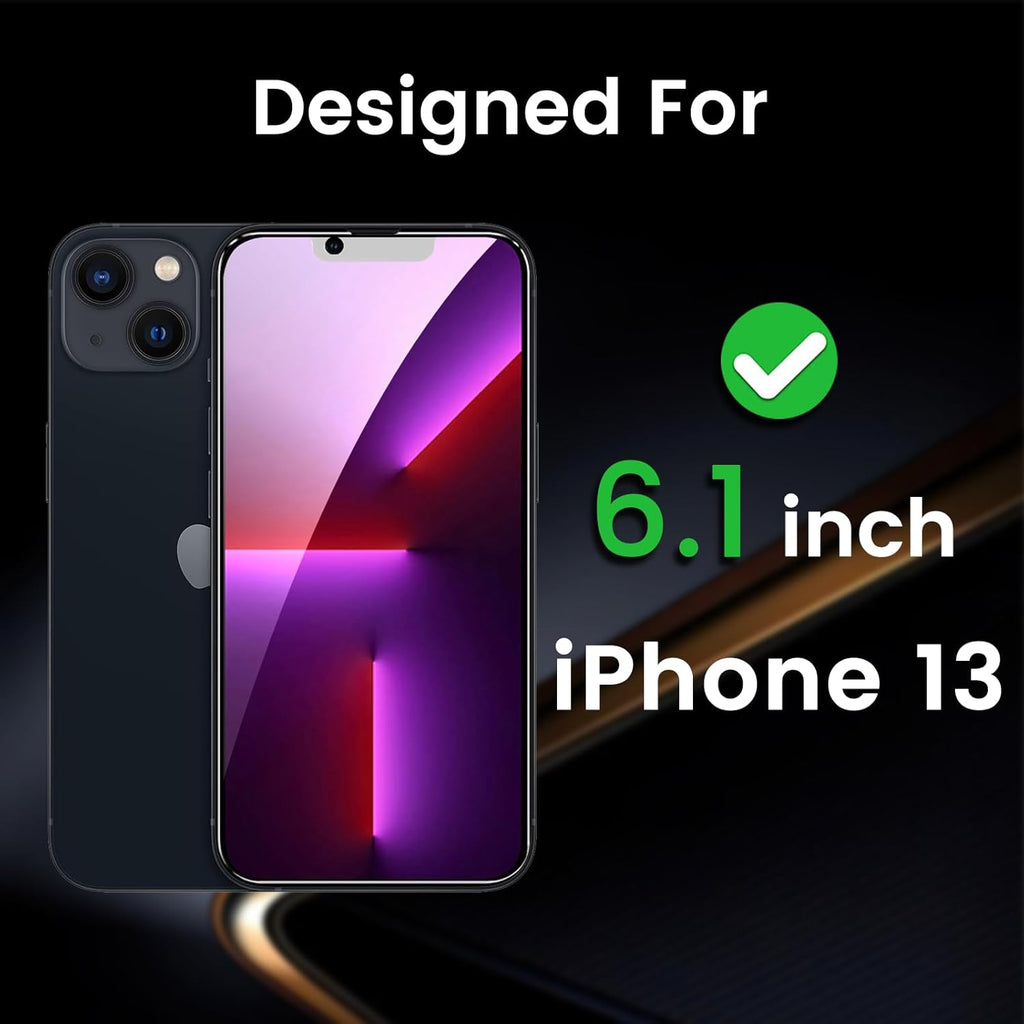 3 Pack Privacy Screen Protector for iPhone 13 6.1 Inch with 3 Pack Camera Lens Protector, Anti Spy Tempered Glass Film, Anti-Scratch, Touch Sensitive, Case Friendly
