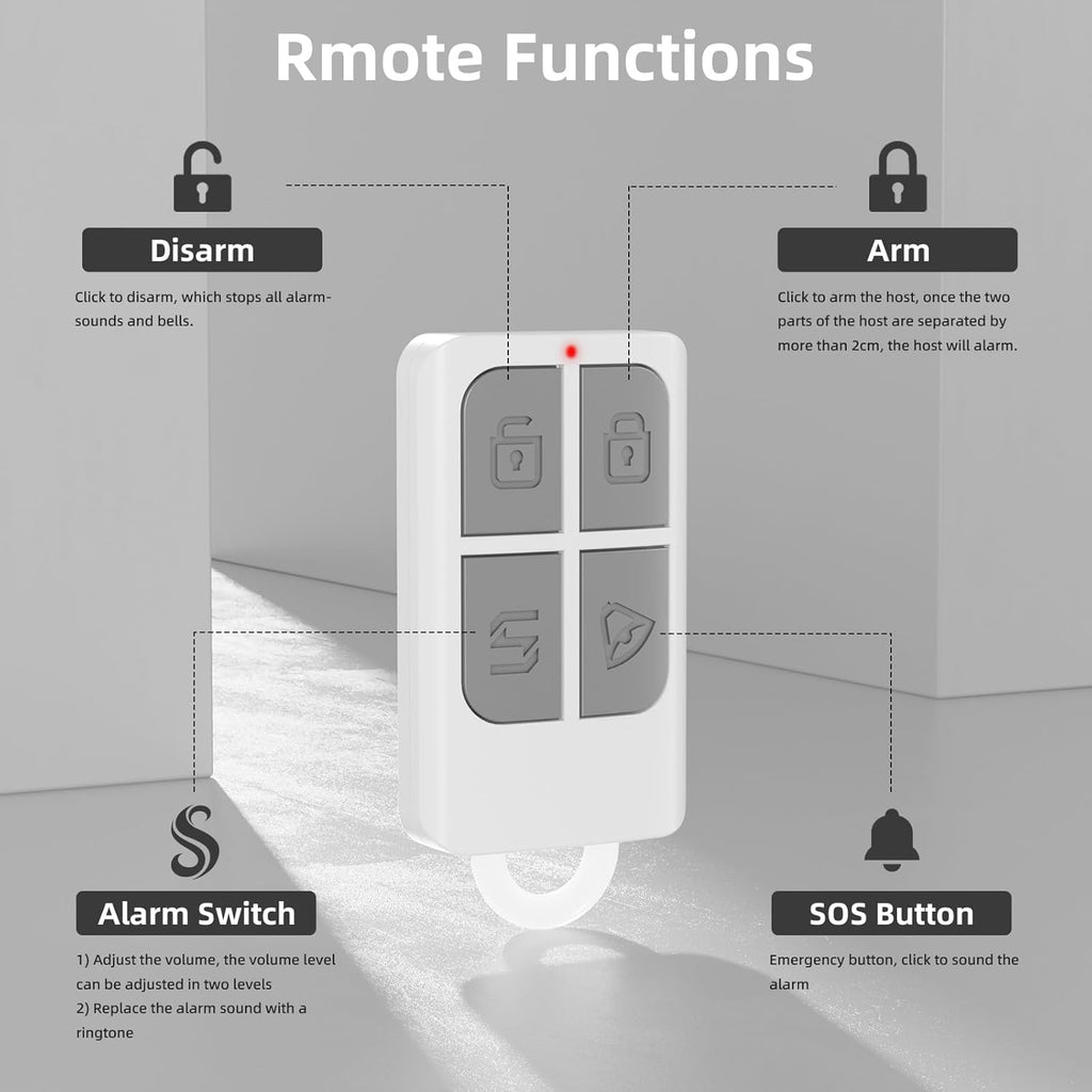 Door Alarms for Kids Safety, 120dB Wireless Window Security Sensor with 600ft Remote Range, Home Intruder Alert System with SOS Button, 2-Level Adjustable Volume for Pool, Dementia, Apartment, 2 Pack