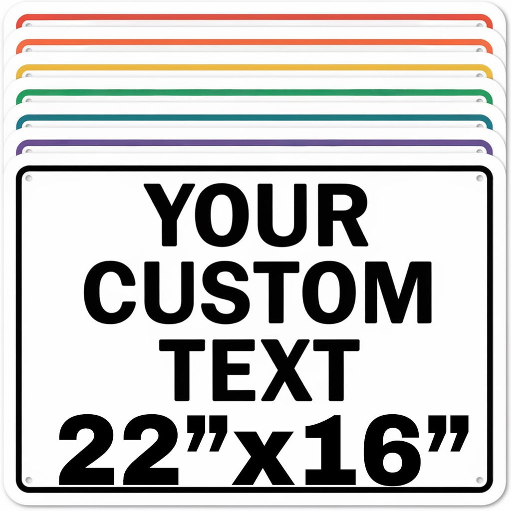 Custom Aluminum Signs – Personalized Weatherproof Metal Signs for Indoor & Outdoor Use – Multiple Sizes – Add Text/Logo – Optional Reflective & Double-Sided Printing – for Home, Business, Hazard, Garden, Door & Commercial Use (Rectangle 2, 22x16inch)