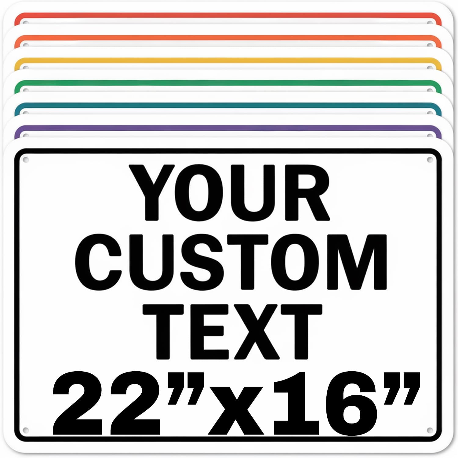 Custom Aluminum Signs – Personalized Weatherproof Metal Signs for Indoor & Outdoor Use – Multiple Sizes – Add Text/Logo – Optional Reflective & Double-Sided Printing – for Home, Business, Hazard, Garden, Door & Commercial Use (Rectangle 2, 22x16inch)