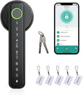 Fingerprint Door Lock Smart Door Lock with Keypad Keyless Entry Door Lock with Handle for Home Hotel Office Apartment Bedroom with Alexa (Black app Unlock) Ekwansetion