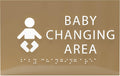 6" X4" Baby Changing Area Sign | Tactile Graphics Grade 2 Braille Text Baby Care Sign| ADA Compliant Wall Mount Plastic Restroom Sign for Hospital, Offices, Clinics and Apartments