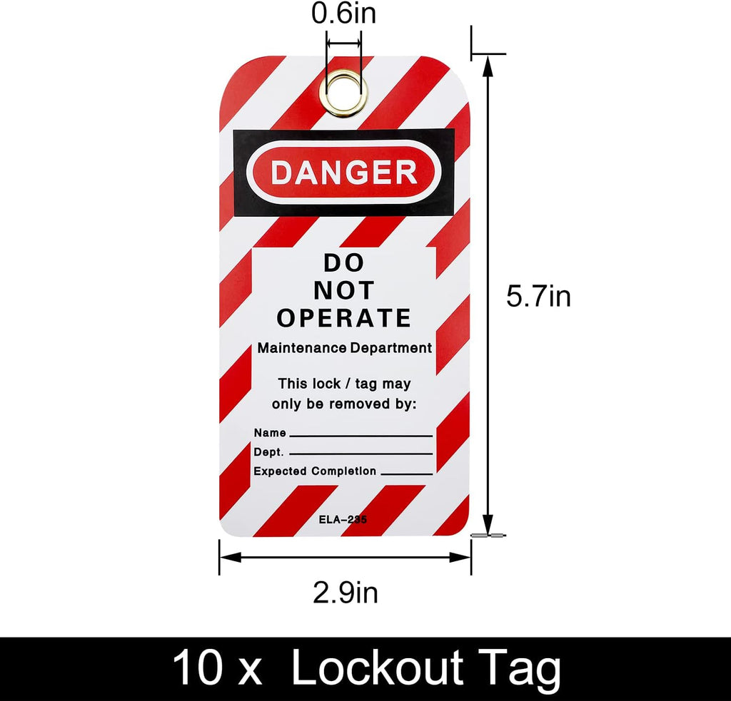 Lockout Tagout Locks, Safety Padlock, Loto Locks Keyed Differently Lock Out Tag Out 10 pcs Safety Padlocks Plastic with 10 Lockout TagOut Tags Red