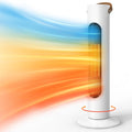 Electric Space Heaters For Indoor Use, 25" 2-IN-1 Tower Heater And Fan Combo, 70°Oscillating, 2S Instant Heating, 1500W, 3 Heating & Fan Modes,Electric Portable Heater For BedroomOfficeHome, Off White