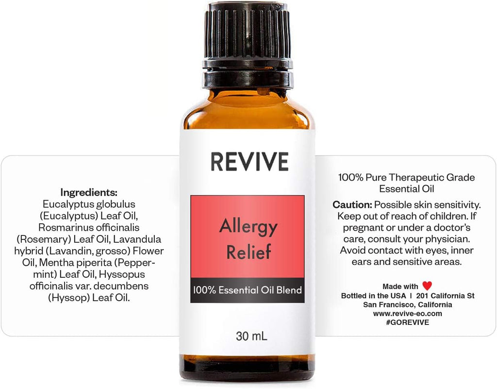 Allergy Relief Essential Oil Blend 30mL by Revive Essential Oils - 100% Pure Therapeutic Grade, for Diffuser, Humidifier, Massage, Aromatherapy, Skin & Hair Care