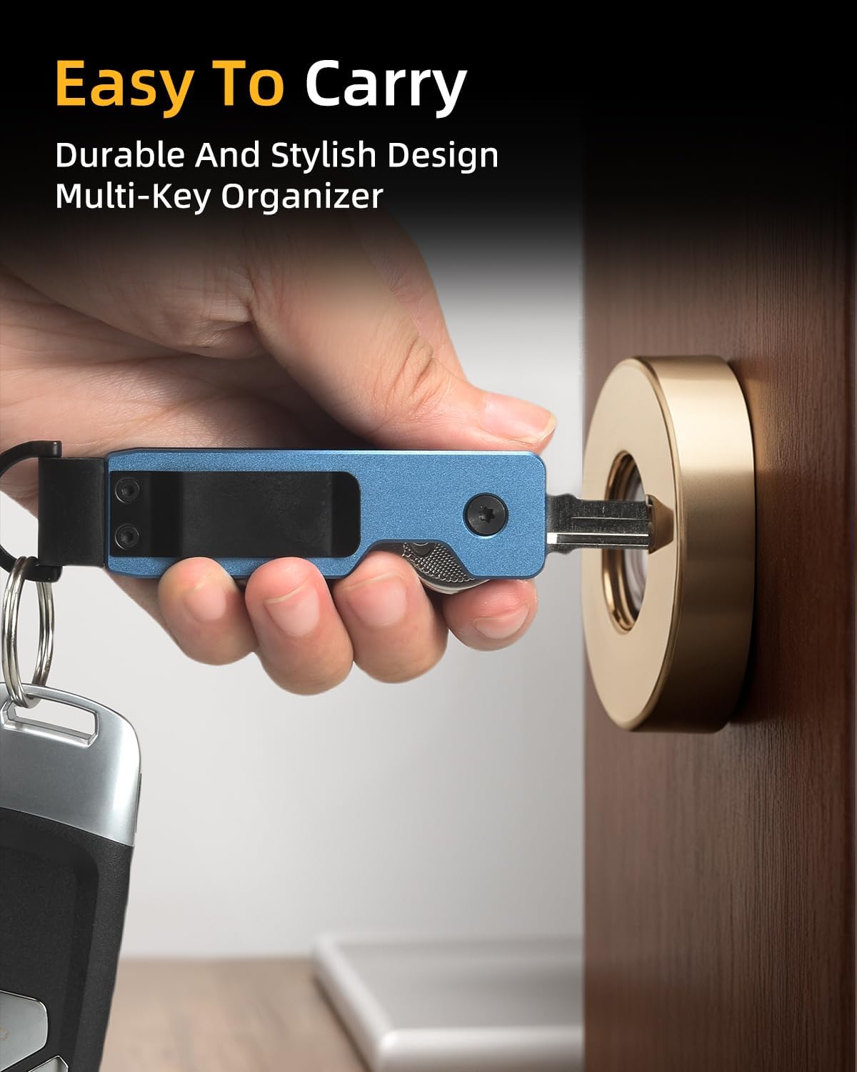 Keychain Key Holder Keychain Tile For Men/Women Key Finder Ring/Organizer for Car Keys Keyring Accessories 2-5 Keys
