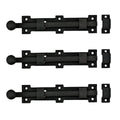 Renovators Supply Manufacturing Slide Bolt Latch 8 3/4 in. Black Wrought Iron Ball Tip Style Slide Bolt with Mounting Hardware Pack of 3