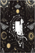 White Cat Tarot Moon Phases Moth Celestial Gothic Decorative Light Switch Cover 1 Gang Single Toggle Device Electrical Faceplate Switchplates Decorator Outlet Wall Plate for Kids Room Bedroom Decor