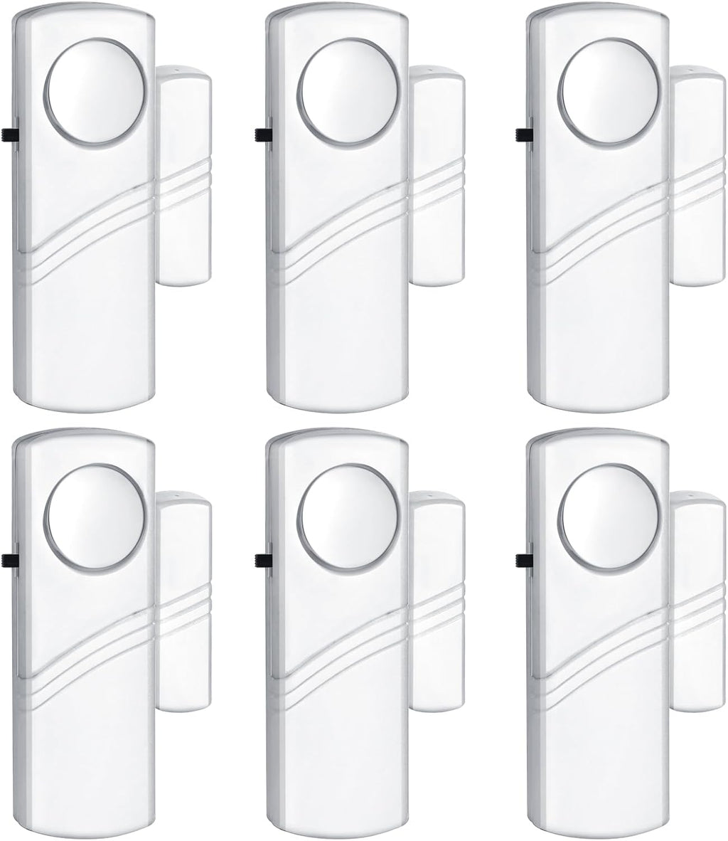 Security Door Window Alarm, 90DB Wireless Sensor Door Window Burglar Alarm, Door Alarms for Kids Safety, Easy Installation Doorbell Alarms for Office House Window Pool (6 Pack)