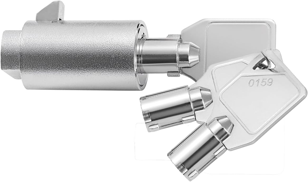 Tubular Key Lock for Vending Machines - Vending Machine Locks Keyed Alike Coke Snack Machine Candy Lock Soda Machine Lock, 3Pcs Keys, Zinc Alloy, Chrome (1 Pack)