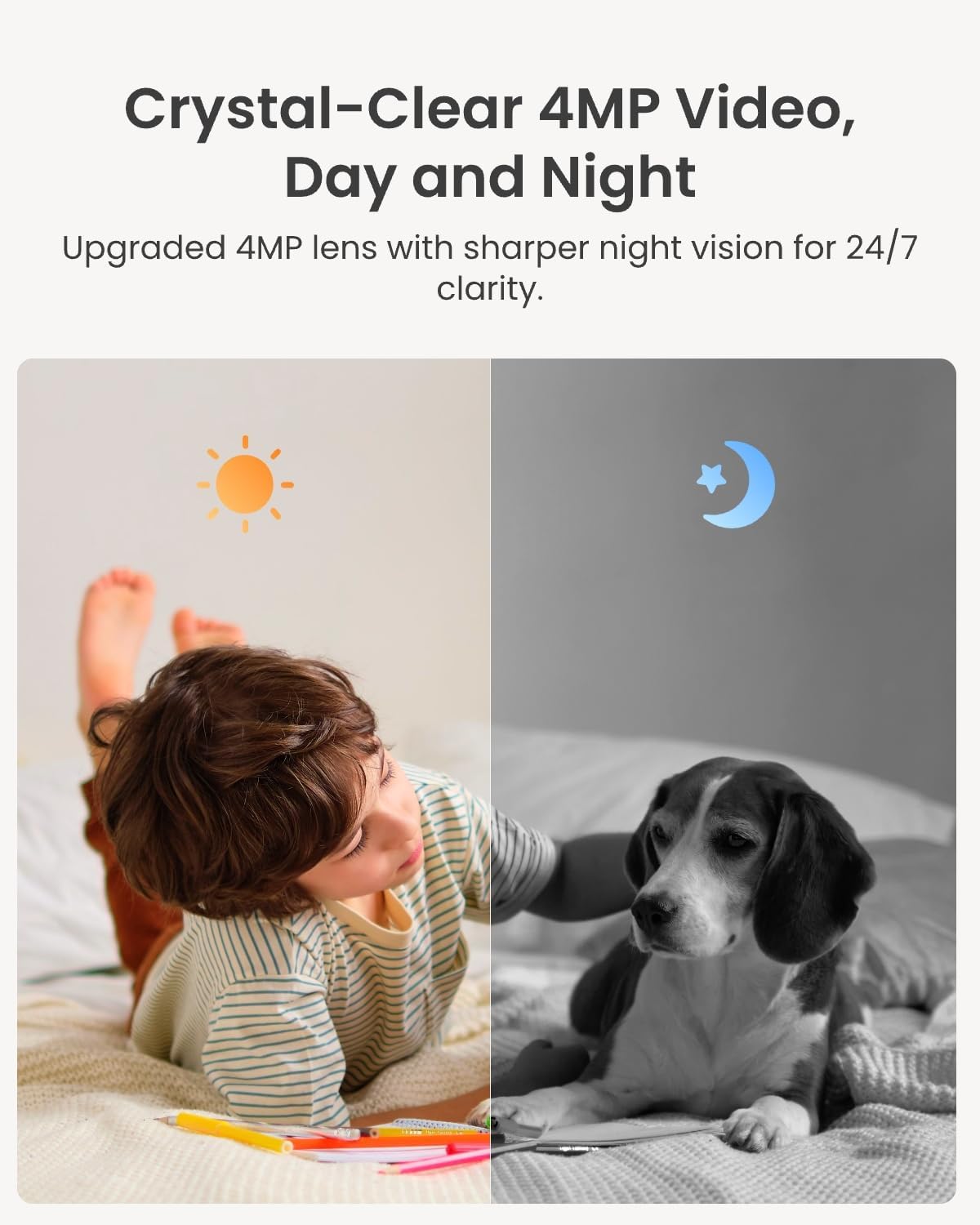 REOLINK 4MP Indoor Security Camera E1, Plug-in 2.4G Wireless WiFi 6 for Baby/Pet Monitor with Phone app, 360 Degree Dog Camera with Person/Pet Detection, Night Vision, 2-Way Talk, Local Storage