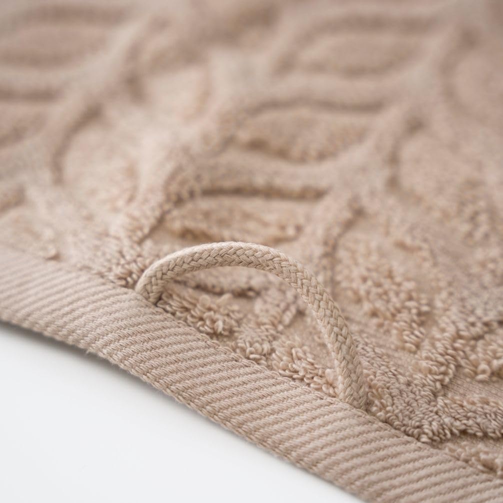 BAGNO MILANO Turkish Bath Towels, Soft Plush Jacquard Luxury Bath Towels, Quick Dry Towel Set (Latte, 2 pcs Bath Towel Set)